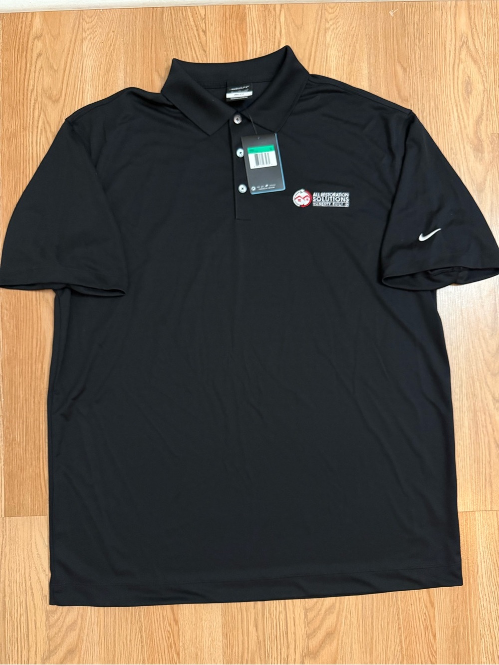 Nike Black Men’s Short-Sleeve Polo with Embroidered Logo